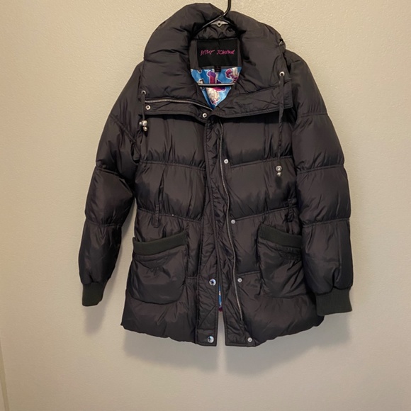 Grey Betsey Johnson Puffer Coat Jacket Womens - Picture 2 of 16